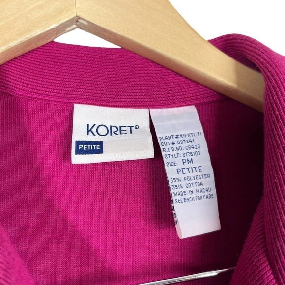Vintage 80’s Koret Cardigan Fuchsia Rainbow Embroidery Petite Medium - Picture 12 of 12